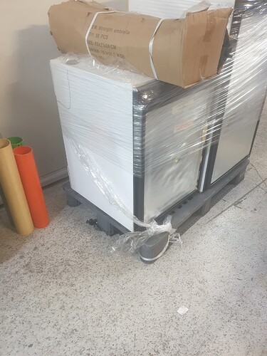 gas and electric caravan fridges x 2 , one large, one bench height