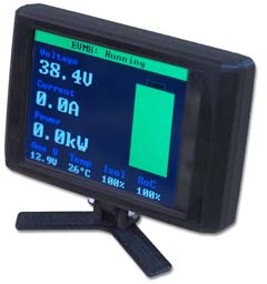 The EVMS monitor showing an example of the current system voltage and other information.